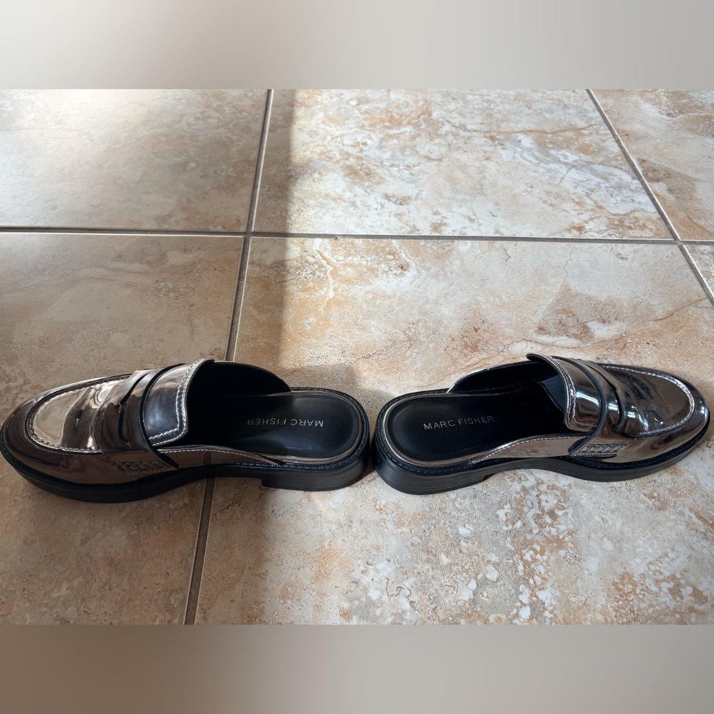 Marc Fisher Burlesk Loafer Mule — Metallic Silver - Picture 5 of 7
